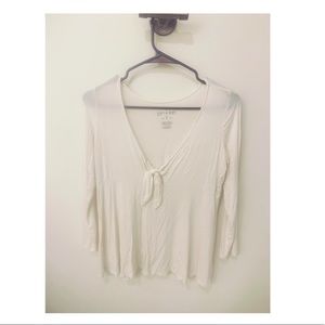 Super soft tee peplum ties in front